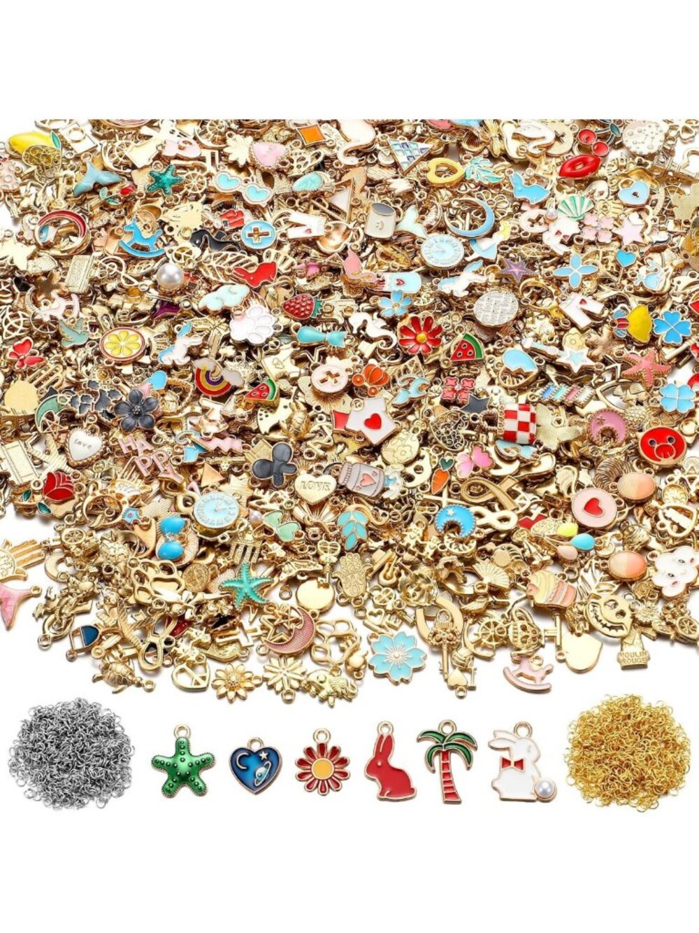 2000 Pcs Mixed Charms for Jewelry Making | DIY Bracelet Supplies & Craft Kit